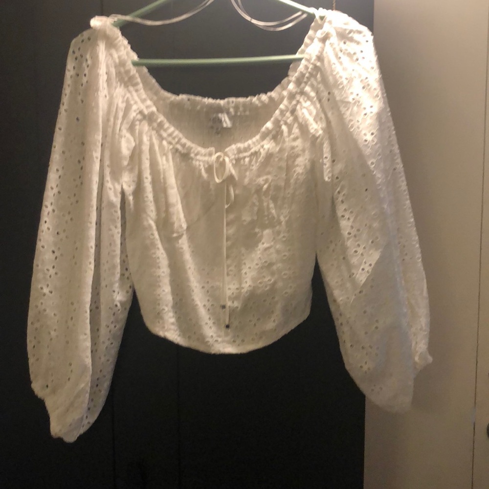 Brand new shell color off shoulder shirt